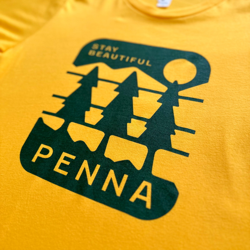Stay Beautiful Pennsylvania T-shirt - Yellow